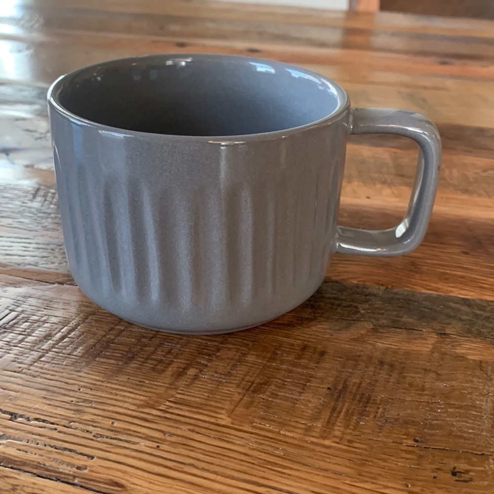 Hearth & Hand | Gray Ribbed Fluted Latte Coffee Tea Hot Chocolate Mug